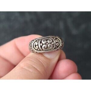 925 Sterling Silver Filigree Statement Ring, SIZE US 8.5 Vintage